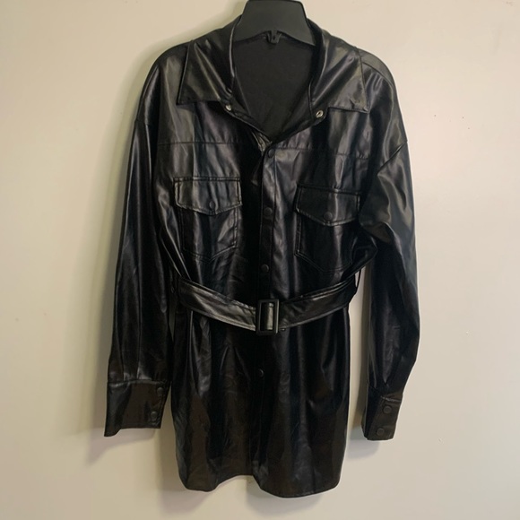 Black PU Faux Leather Jackets #163 - Picture 13 of 13